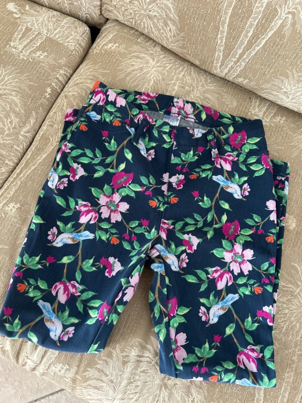 Women’s Floral Print Navy Pants